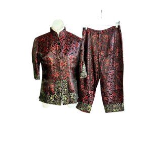 Shiba Vintage Asian Chinese Dragon Loungewear Outfit Size Large